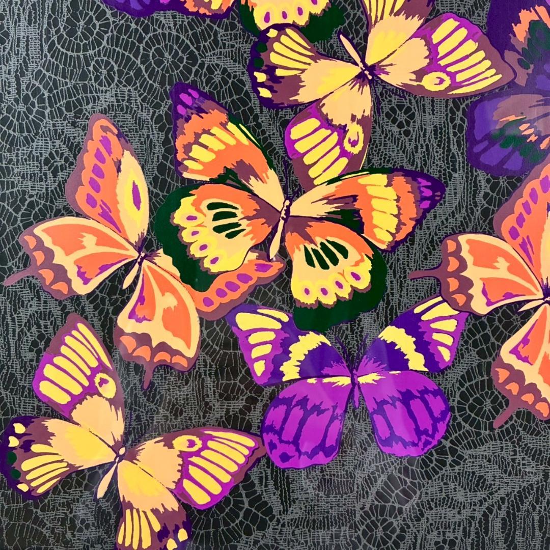 美品 森英恵「蝶シリーズ 飛翔」シルクスクリーン 直筆サイン入り 証明シール有