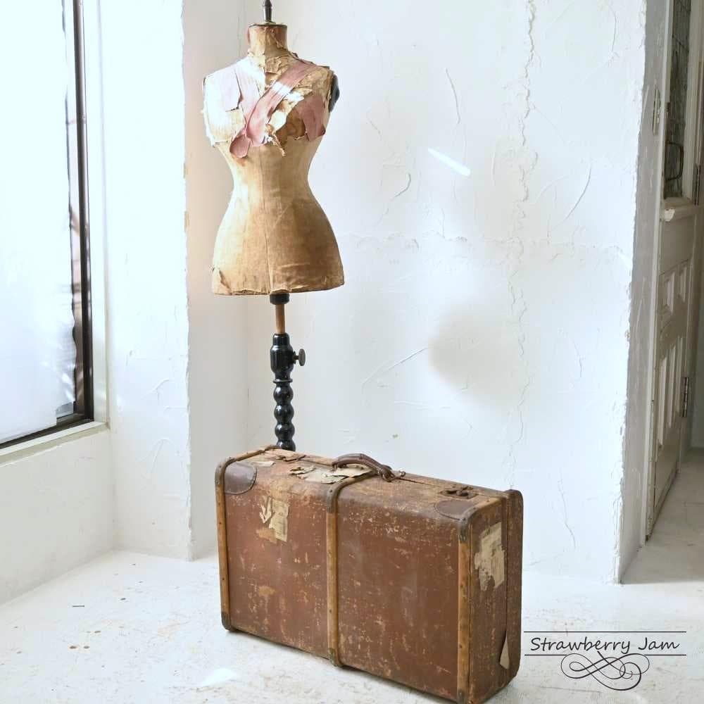 L3612-99-1 英国アンティーク トランク レザーバック 収納 レザー