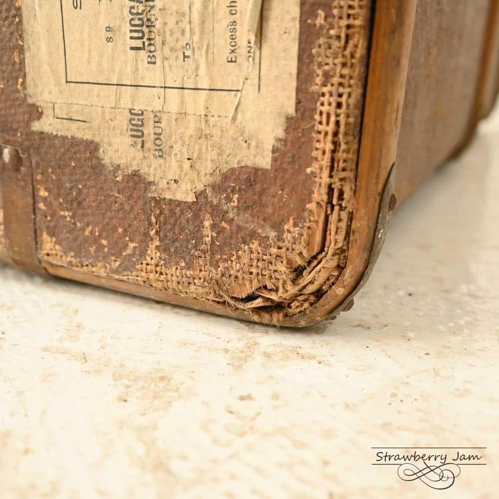 L3612-99-1 英国アンティーク トランク レザーバック 収納 レザー