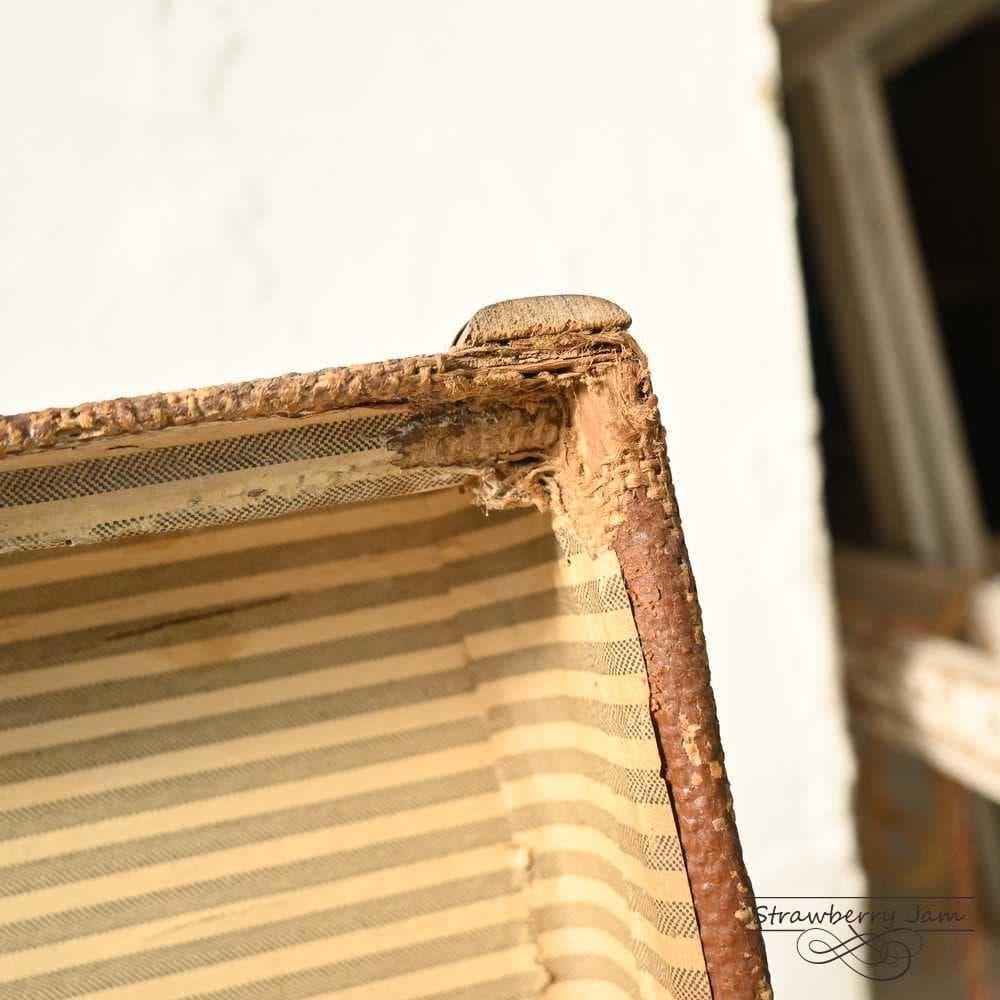 L3612-99-1 英国アンティーク トランク レザーバック 収納 レザー