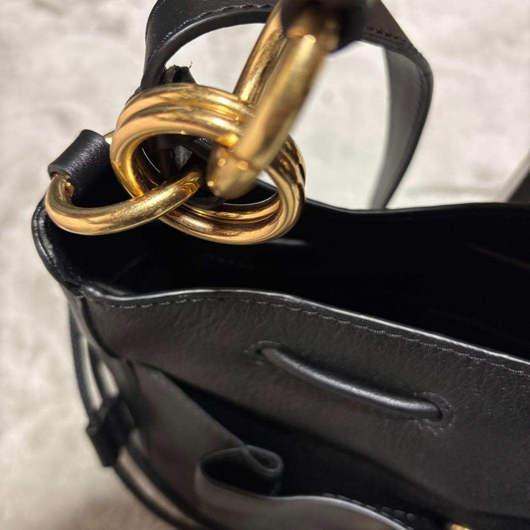 See By Chloe レザー 2way ショルダーバッグ ブラック×ゴールド