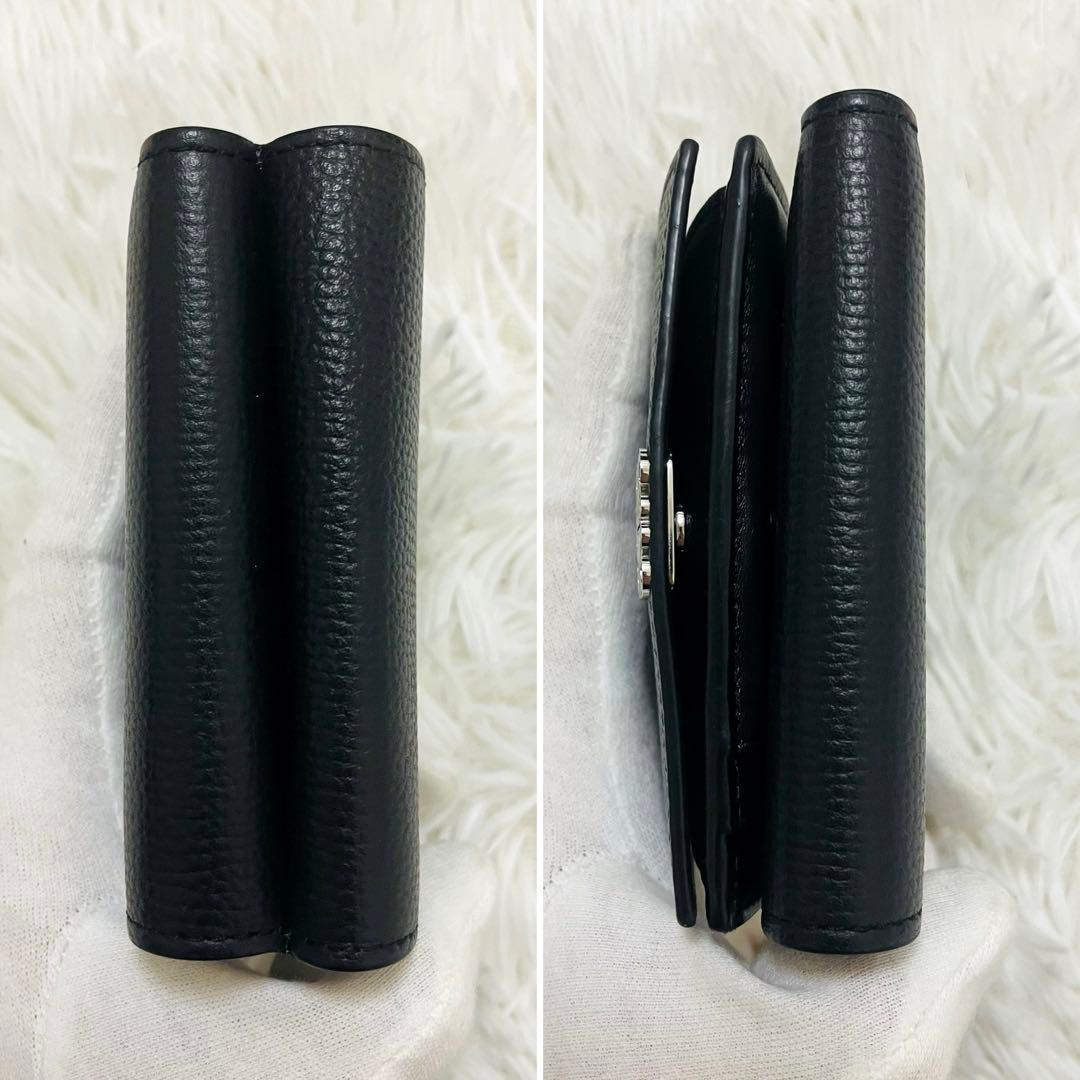 未使用級✨付属完備✨ロエベ 三つ折り トライフォールド レザー オールブラック