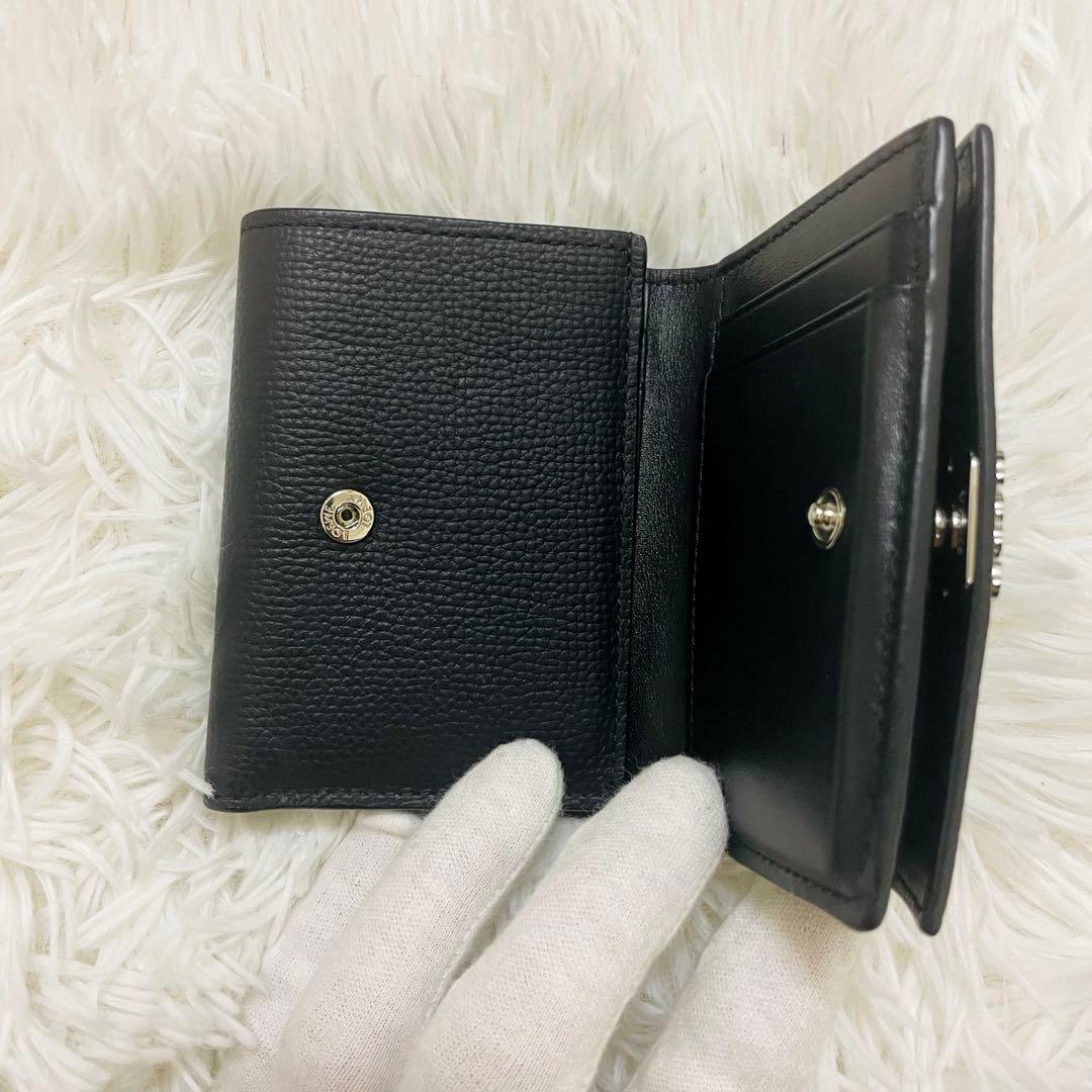未使用級✨付属完備✨ロエベ 三つ折り トライフォールド レザー オールブラック