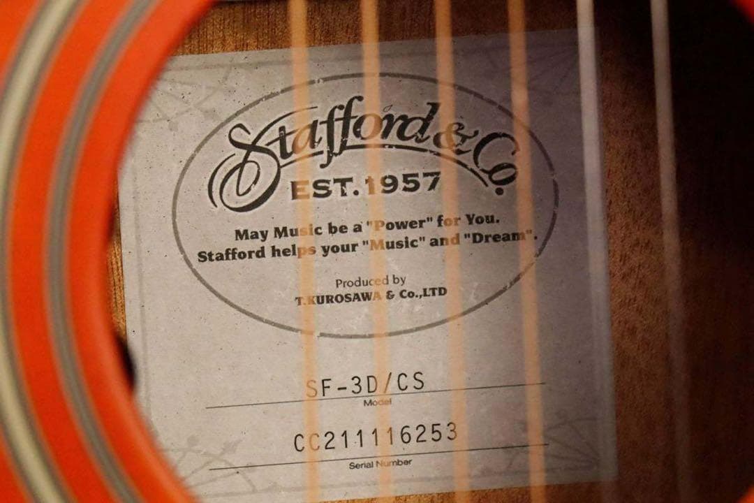 アコースティックギター StaffordSF3Dアコギ 初心者 弦高調整済み