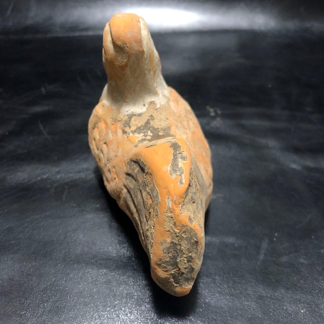 ◼️蔵から中国古銭と一緒の箱から出てきた5体の内の1体　鶏ニワトリ中国古美術土器