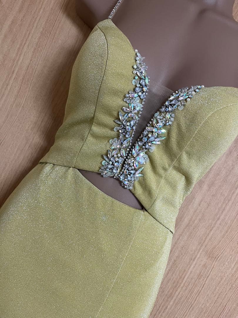 AR24323＊メッシュVカット✖️ラメストレッチロングドレスyeS