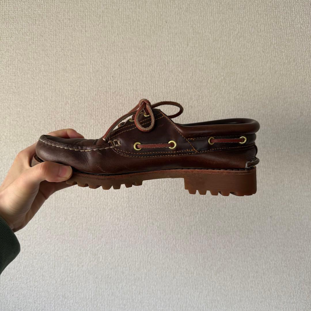 Timberland ダークブラウン モカシン　デッキシューズ　革靴　レザー