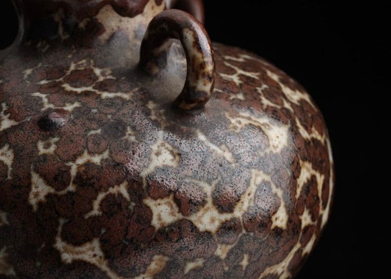 【古陶磁】吉州窯系 斑褐釉三耳小壷・褐釉斑三系小罐 中国古陶磁　中国美術