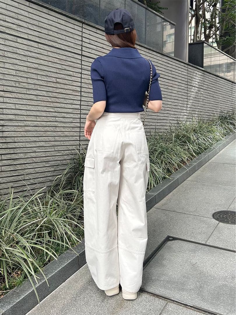 新品未使用☆即完売 SNIDEL スキッパーニットプルオーバー ネイビー