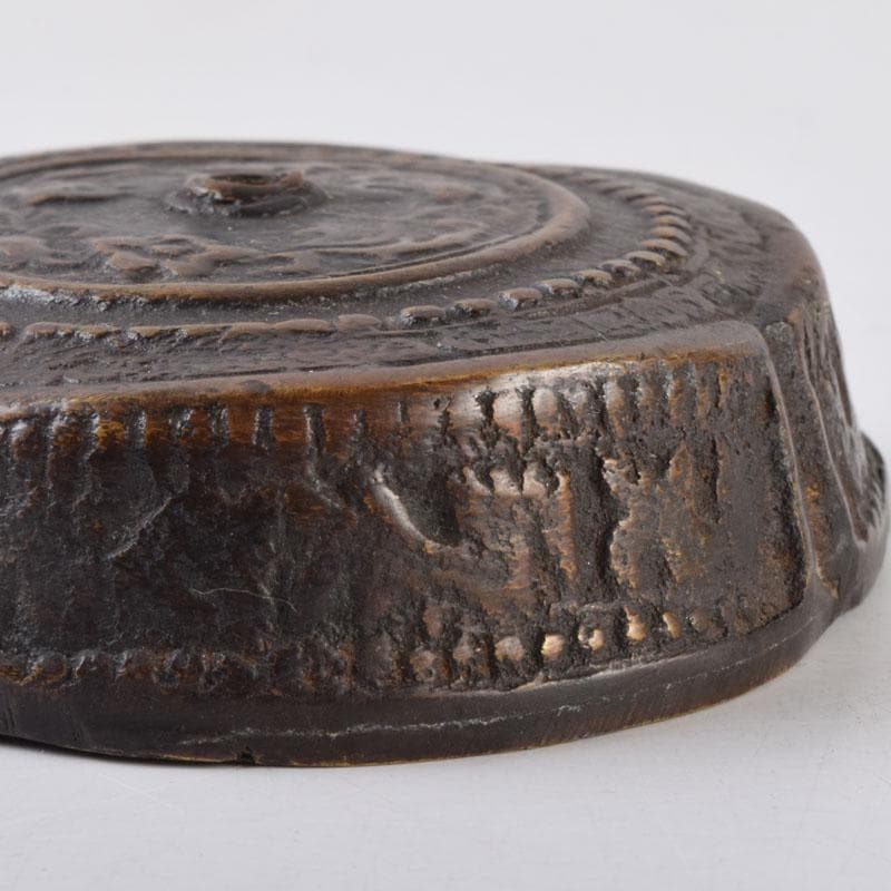 中国　古銅宣徳銅　唐草彫　水滴　時代箱　C　8473