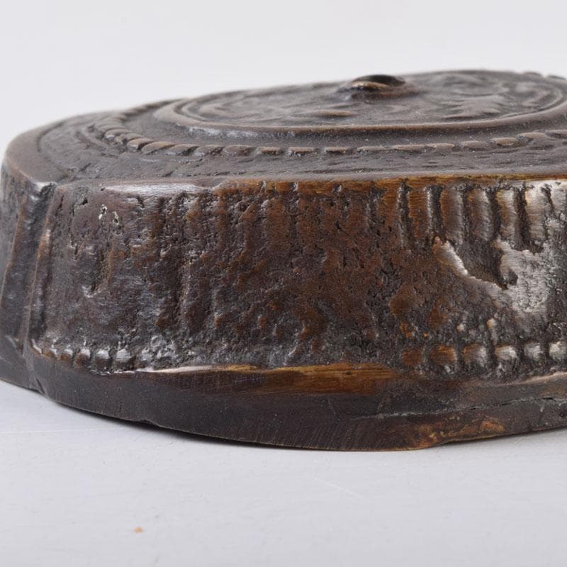 中国　古銅宣徳銅　唐草彫　水滴　時代箱　C　8473