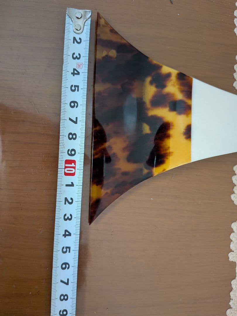 三味線バチ 白と茶色模様