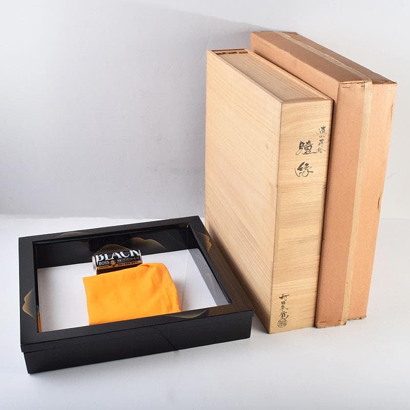 茶道具　蒔絵師　村田宗覚作　遠山蒔絵　炉縁　共箱　C　R9245B