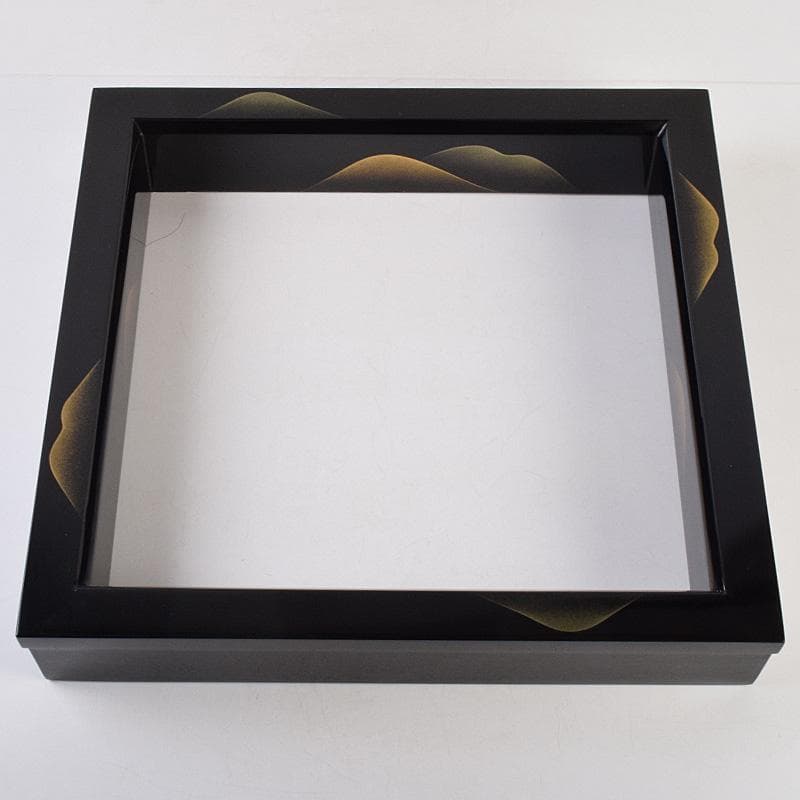 茶道具　蒔絵師　村田宗覚作　遠山蒔絵　炉縁　共箱　C　R9245B