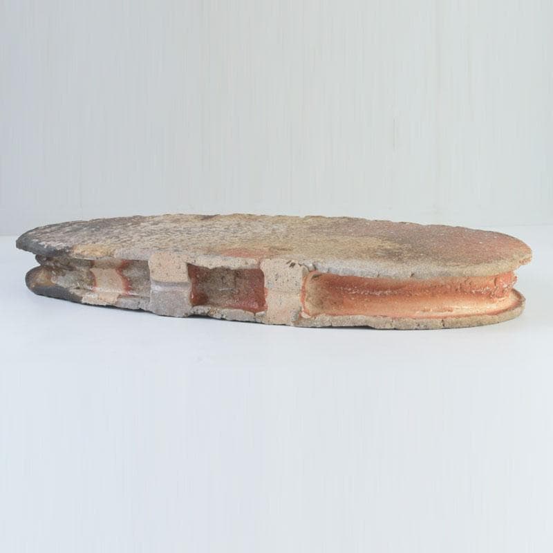 茶道具　信楽焼　奥田英山作　扁壷　花入　共布共箱　N　9811A