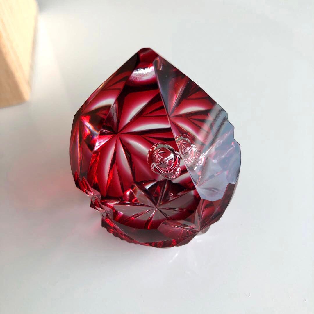 島津 薩摩切子 薩摩の雫 ペパーウエイト 未使用