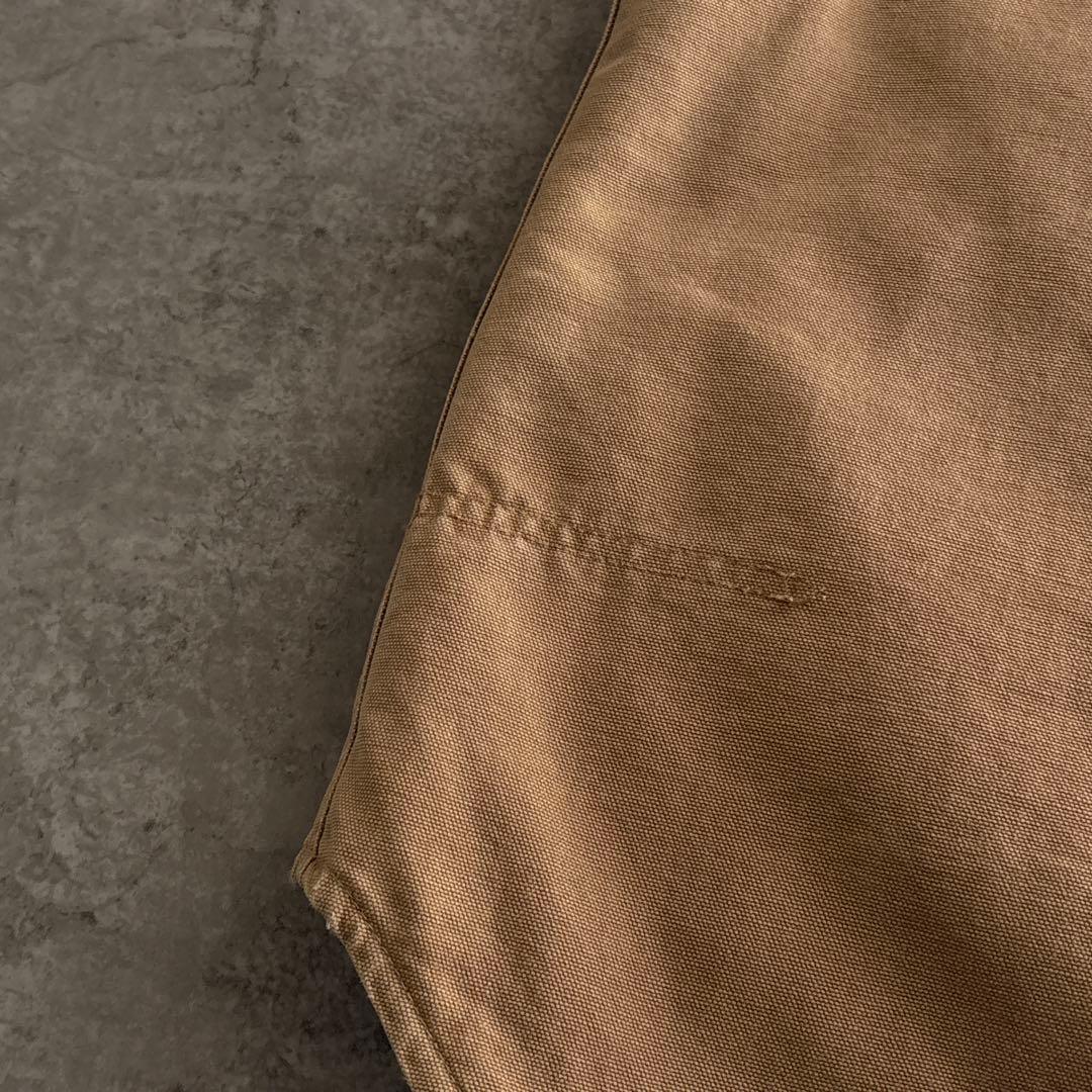 80's■USA製■carhartt 【L】ダックベスト 腰ゴム ベージュ