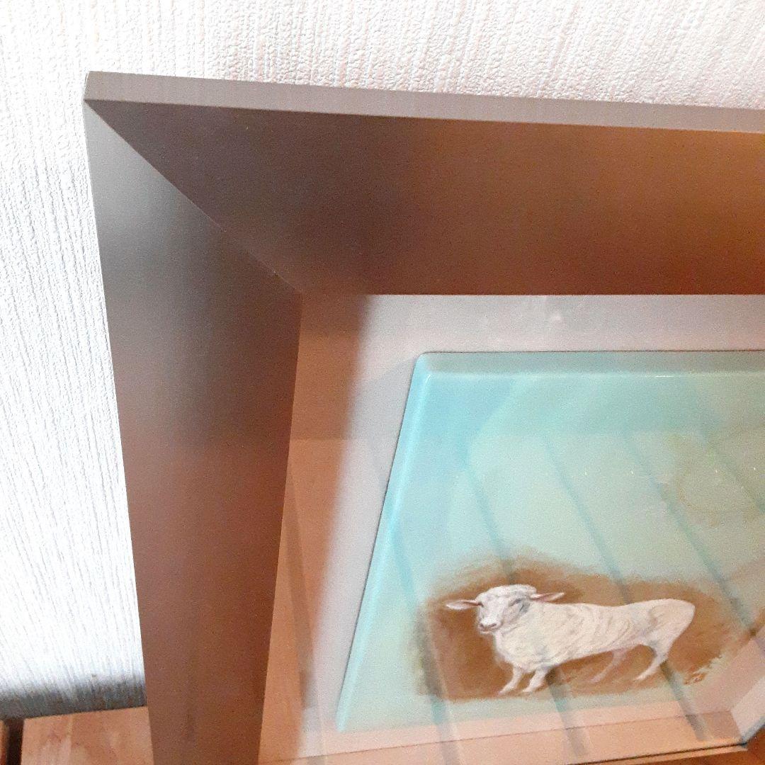 陶板画　ひつじ　陶額　毛利武彦 S