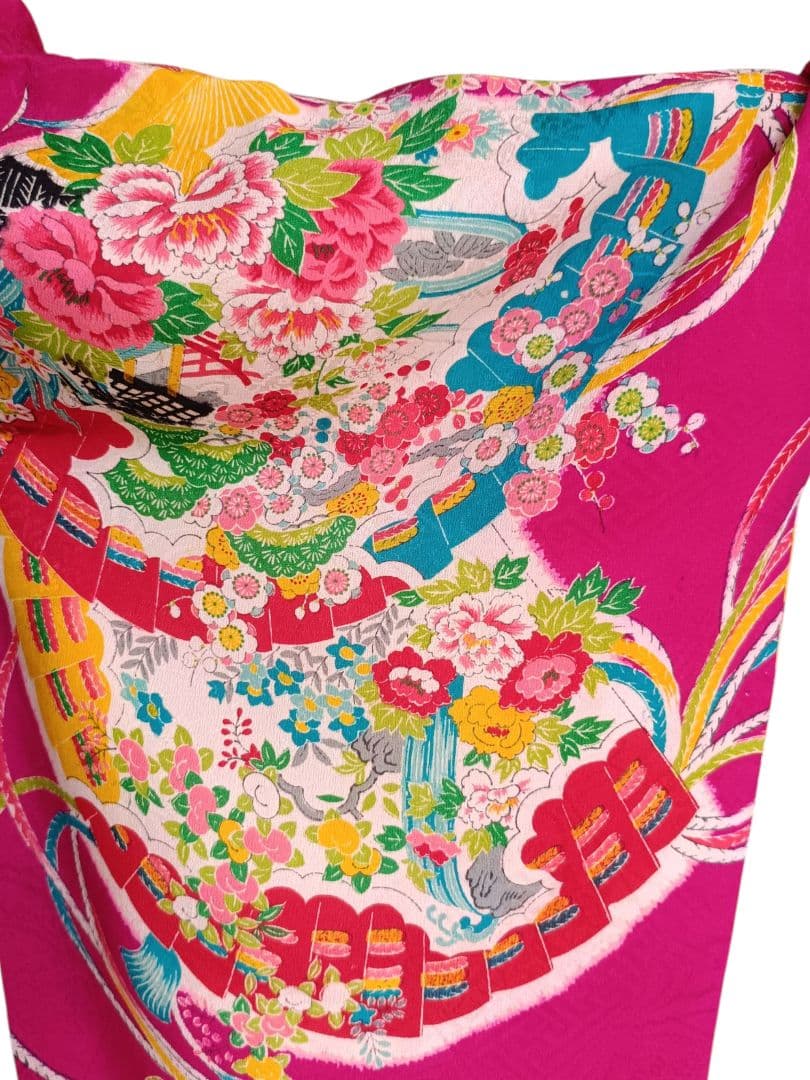 アンティークマゼンダピンクの着物にだらり帯☆七五三フルセット