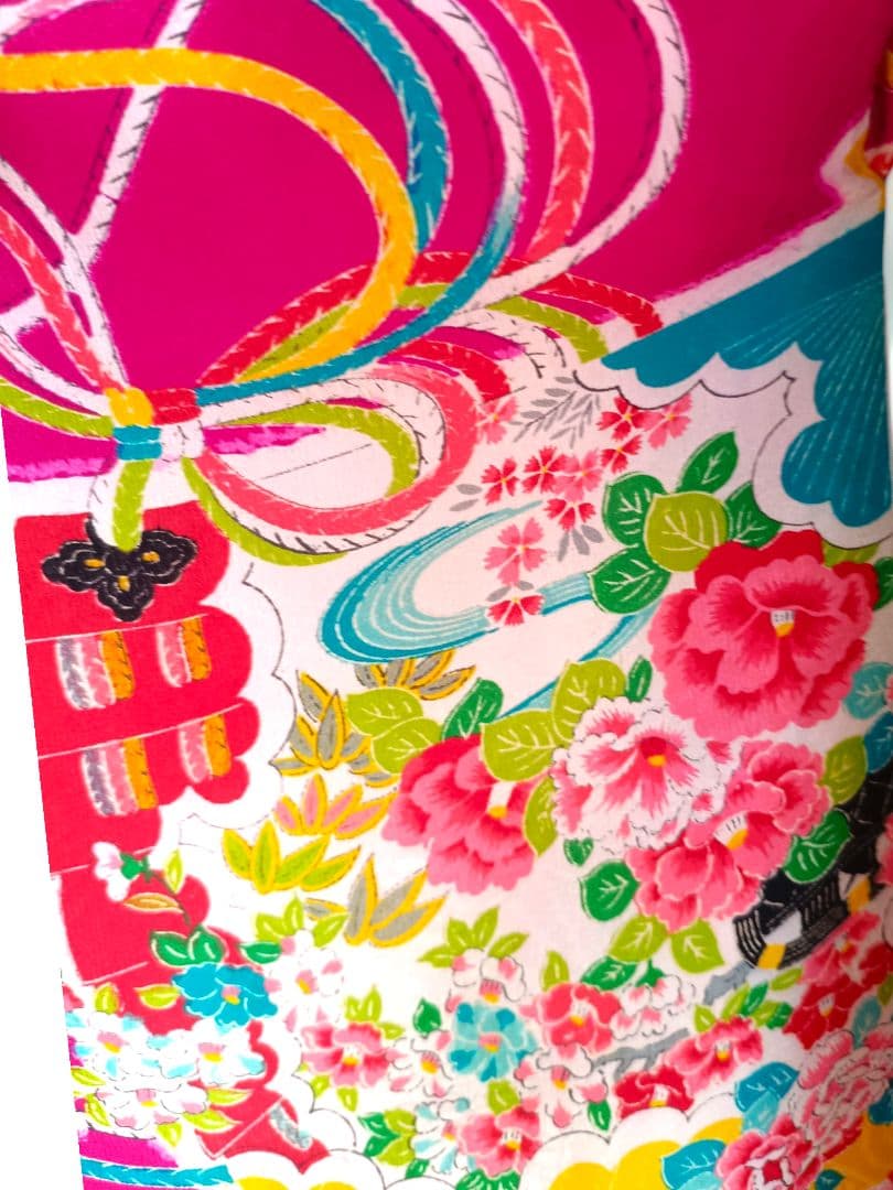 アンティークマゼンダピンクの着物にだらり帯☆七五三フルセット