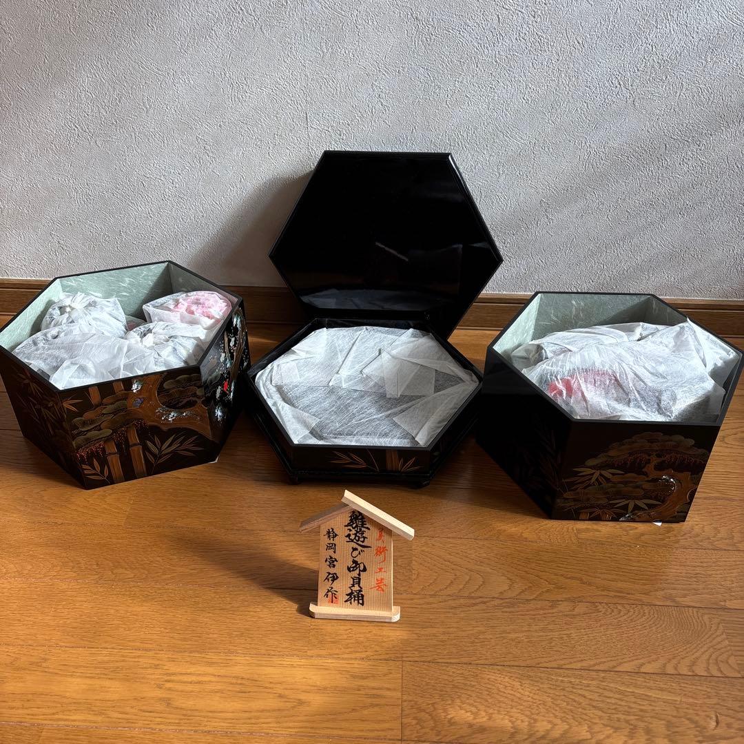 美術工芸　雛遊び￼御貝桶　雛人形