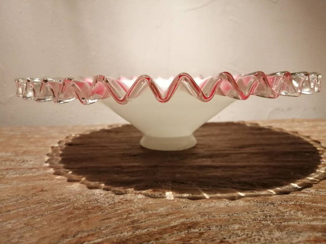 【最終価格】大正ロマン　乳白・ピンク・透明三色電笠