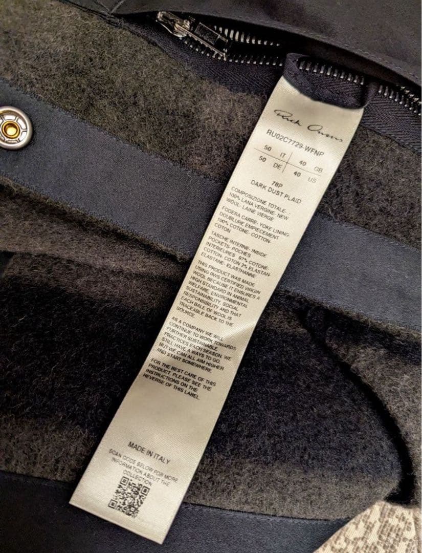 F/W　23　リックオウエンス　ダークダスト　ジャケット