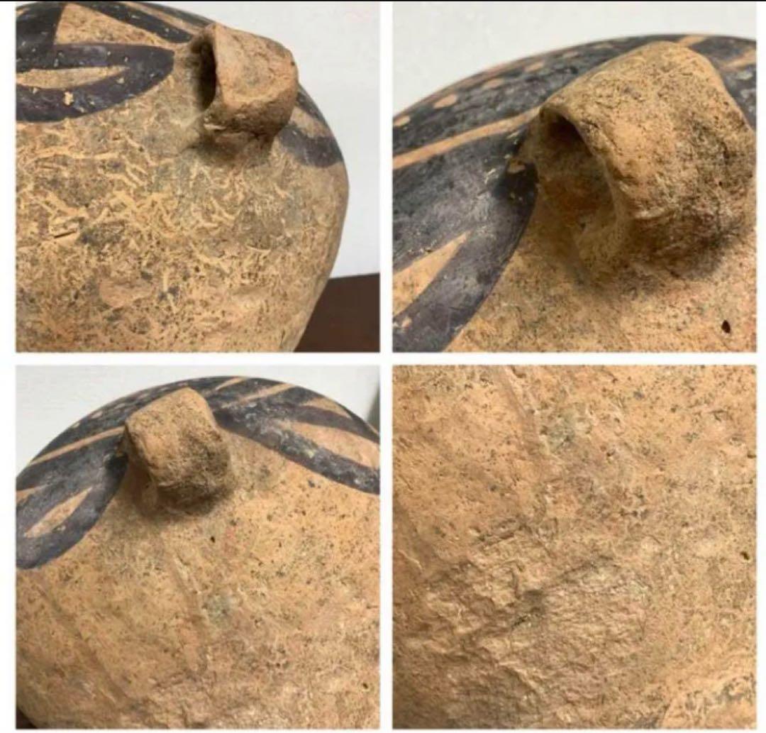 大彩陶 【中国彩陶双耳大壷 土器/出土品】紀元前五千年 【馬家文化 】Y06
