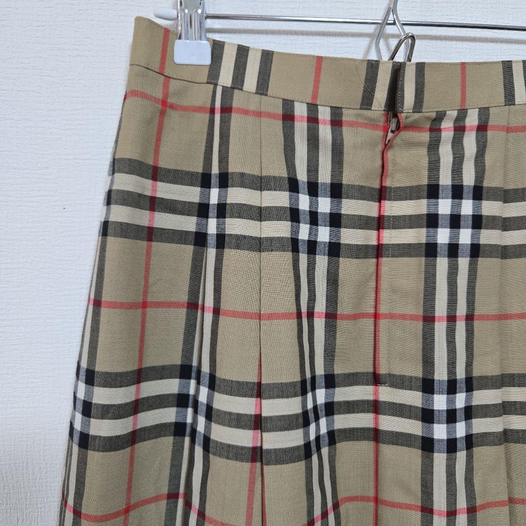 美品 BURBERRYS プリーツ フレア スカート ノバチェック柄 ウール