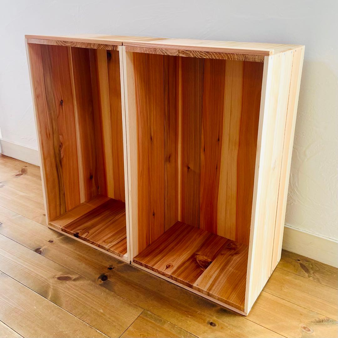 新品 蓋付 りんご箱 A4 サイズ 6箱 / 収納 木箱 ケース ボックス 箱