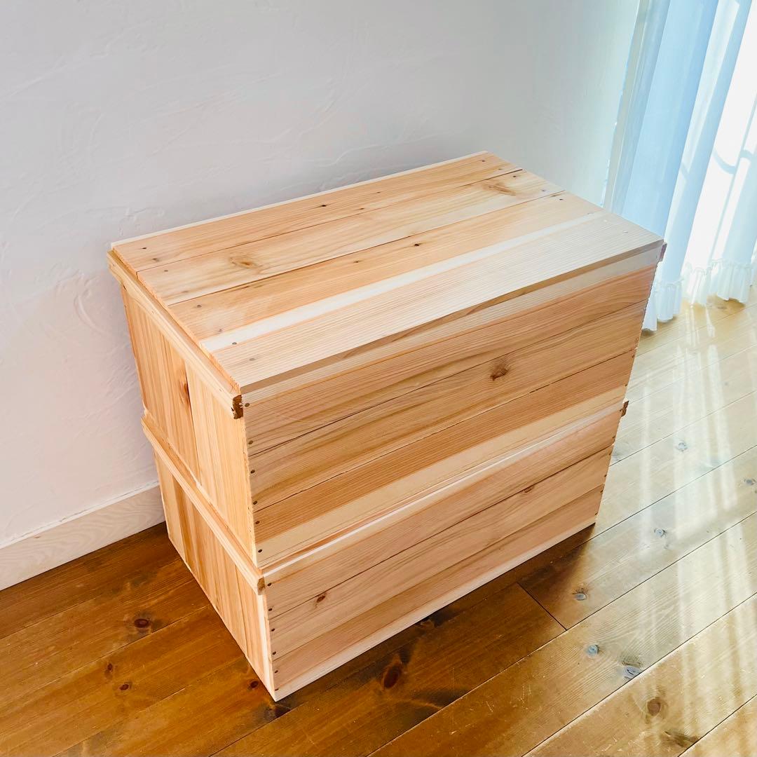 新品 蓋付 りんご箱 A4 サイズ 6箱 / 収納 木箱 ケース ボックス 箱