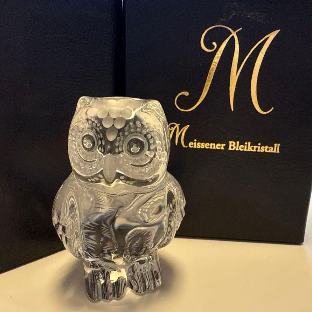 MEISSENER BLEIKRISTALL マイセンクリスタル フクロウ