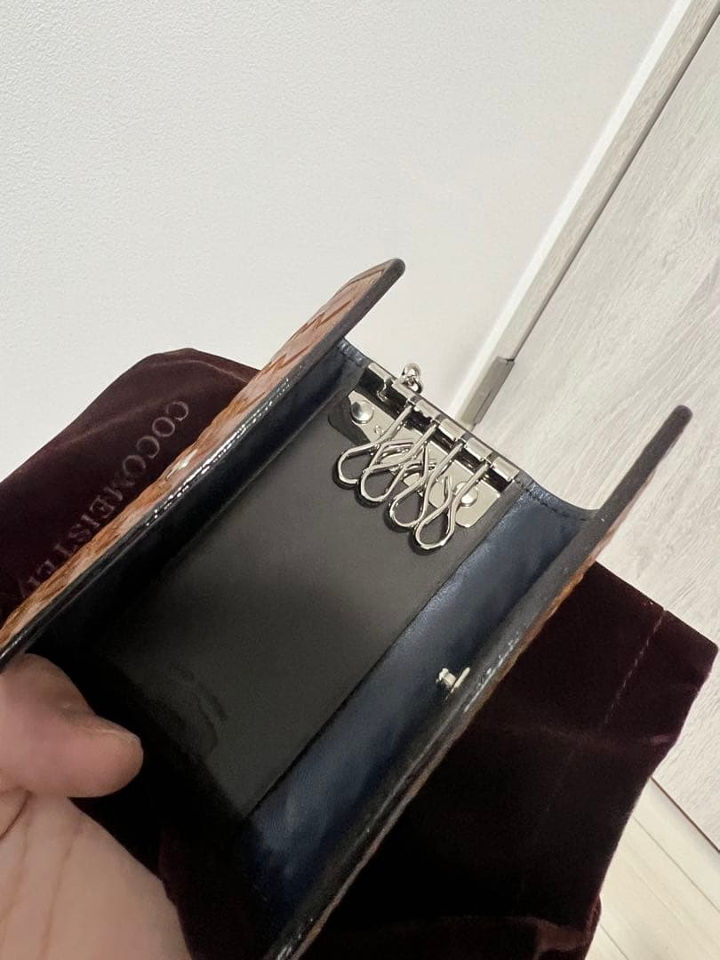 極美品 COCOMEISTER ココマイスター 編み込み レザーキーケース 6連