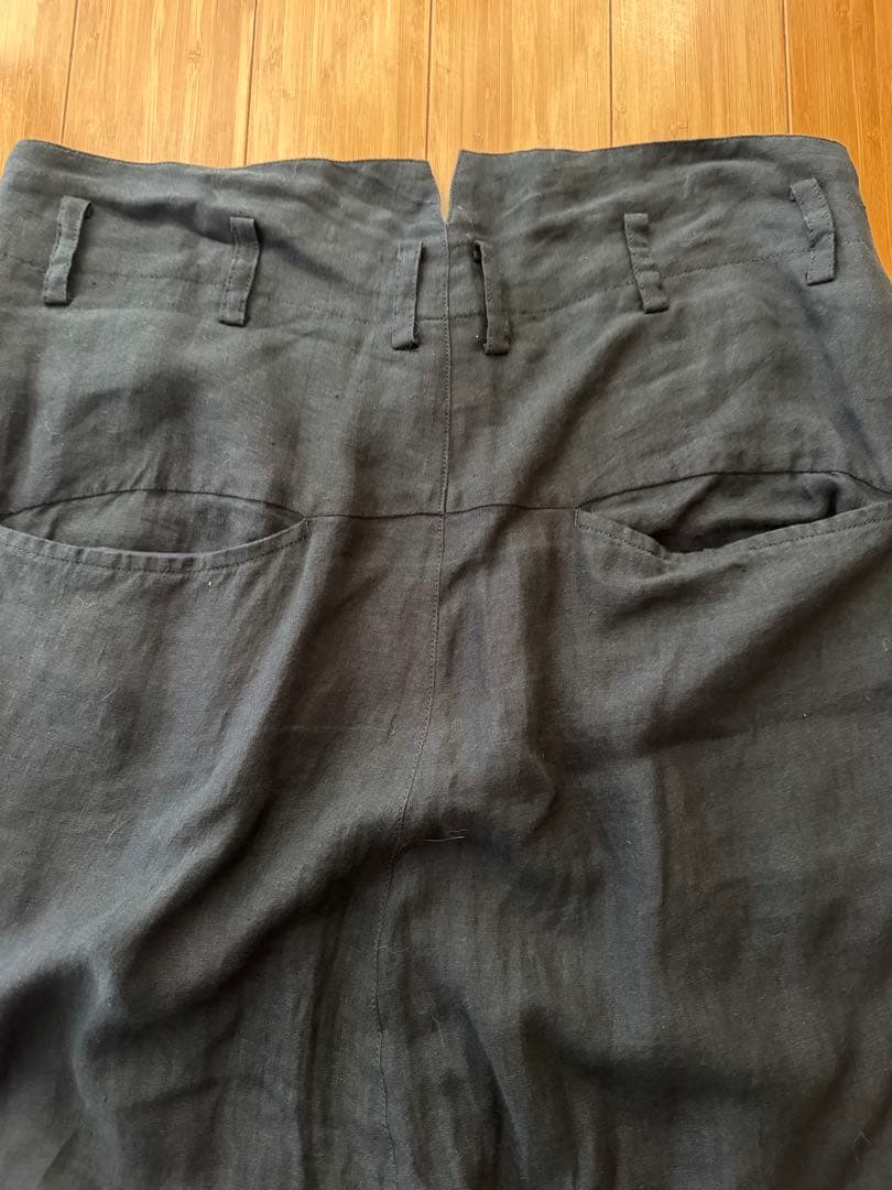 nude masahikomaruyama 黒 サルエルパンツ リネン100