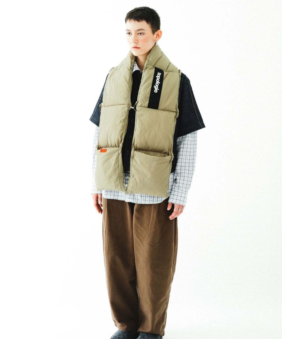 topologie マフラー Puffer Scarf モスグリーン