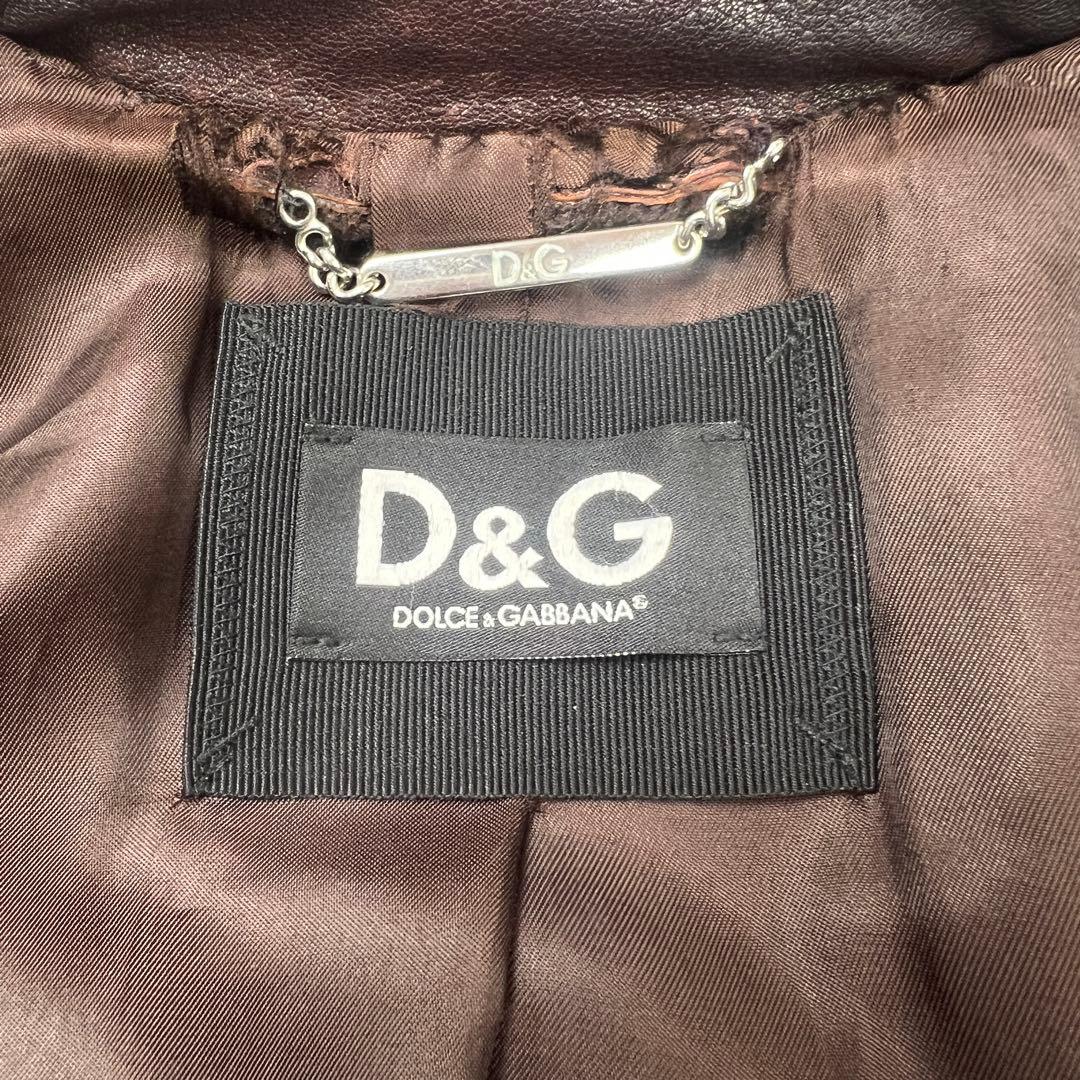 ジャケット・アウター DOLCE&GABBANA leather jacket brown D&G