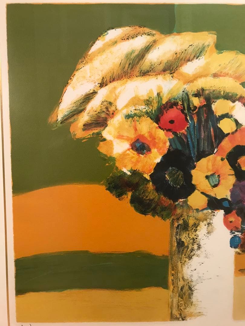 アレンバック　「セリの花束」　リトグラフ　直筆サイン・エディション有り