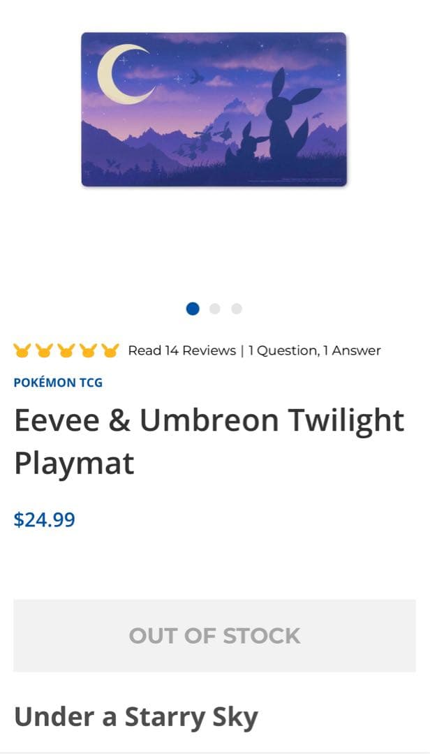 廃盤　海外限定　イーブイ&ブラッキー トワイライト　プレイマット＆スリーブセット