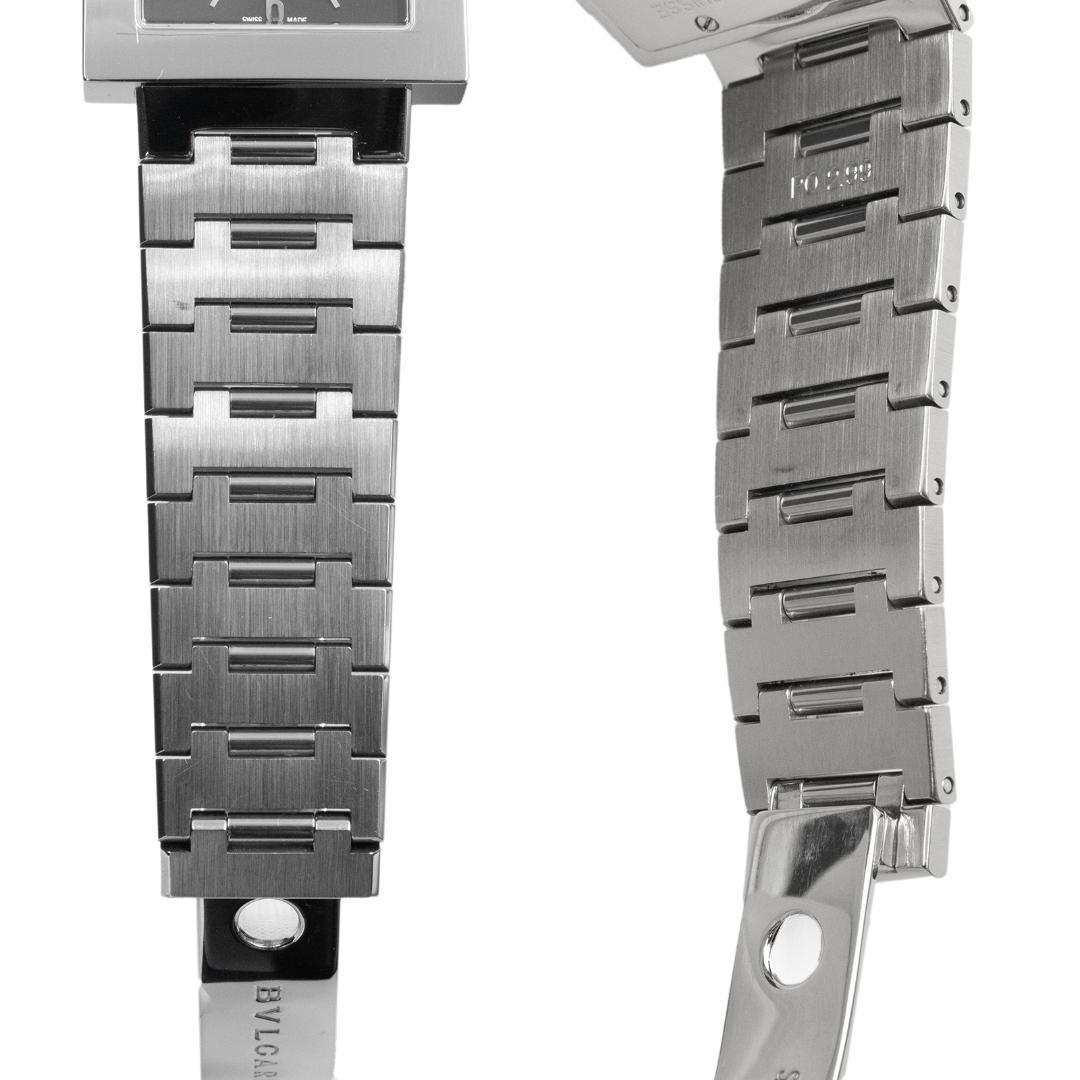 ブルガリ 腕時計 メンズ クアドラード 黒 シルバー スクエア型 シンプル ロゴ