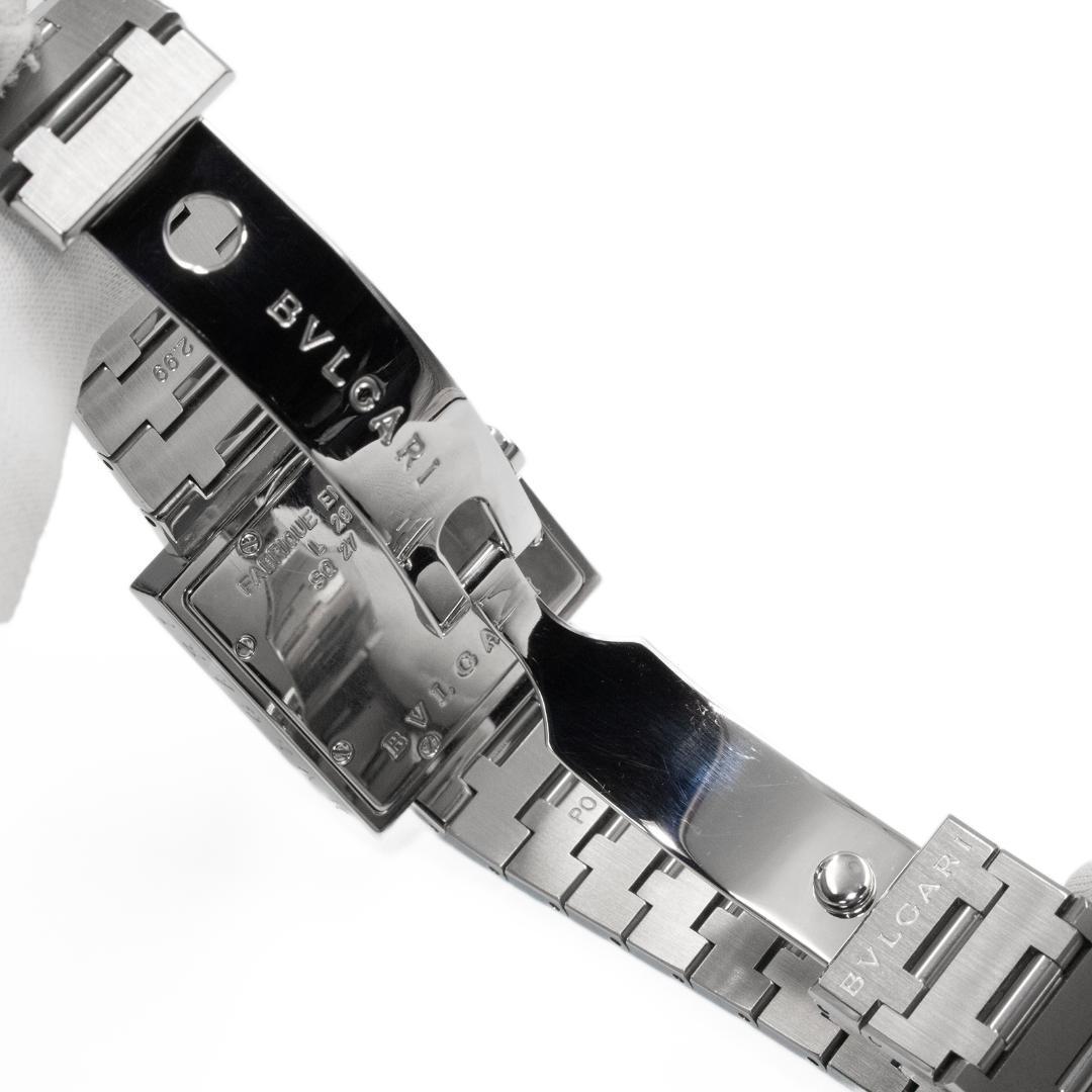 ブルガリ 腕時計 メンズ クアドラード 黒 シルバー スクエア型 シンプル ロゴ
