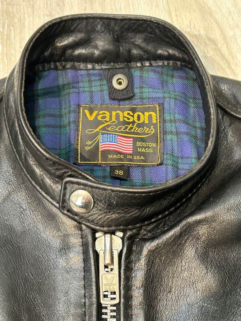 Vansonブラック レザー シングルライダース　 コメットCOMETサイズ38