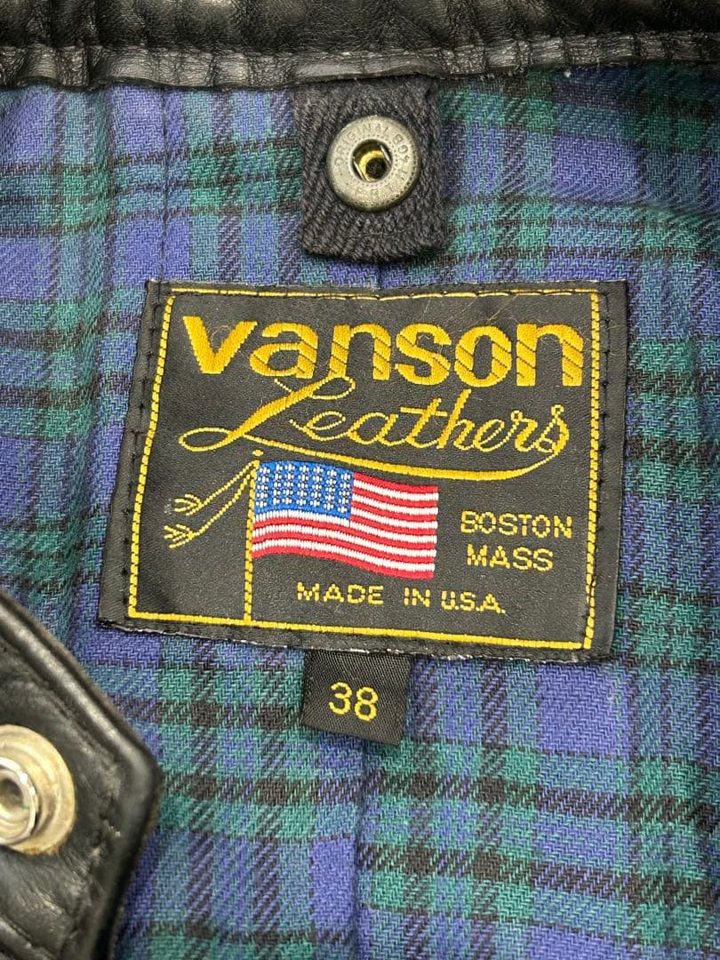 Vansonブラック レザー シングルライダース　 コメットCOMETサイズ38
