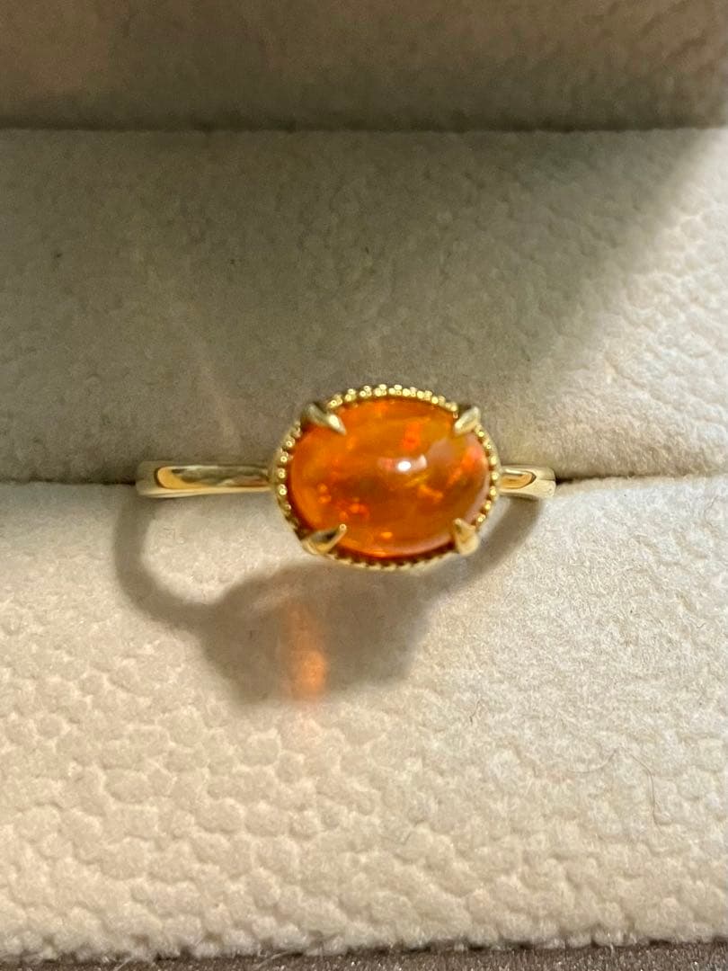 無*き様 K18＊ルシェル＊燃えるようなファイアーオパールリングてす