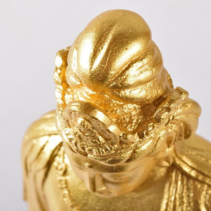 彫刻家　北村西望作　銅塗金　聖観音菩薩像　台付　北村治禧識箱　D　R8174