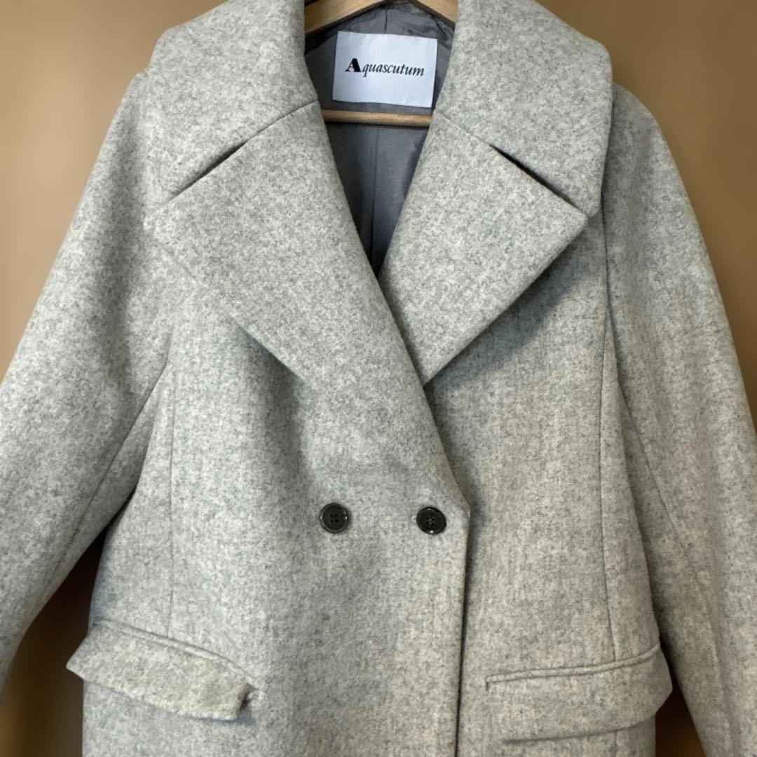Aquascutum アクアスキュータム　グレー チェスターコート