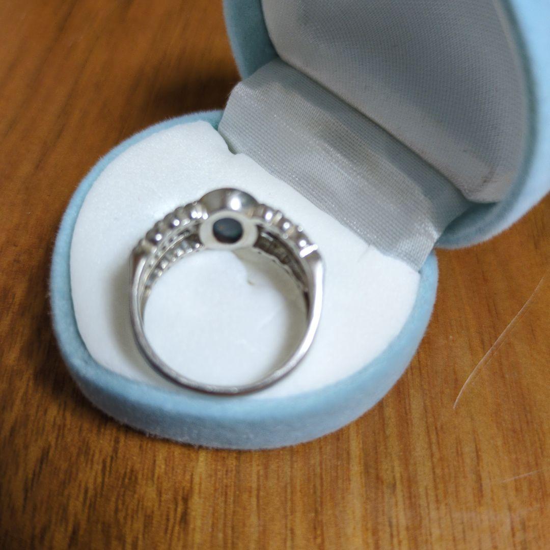 レディースリング、天然オパール指輪、プラチナ、サイズ15位