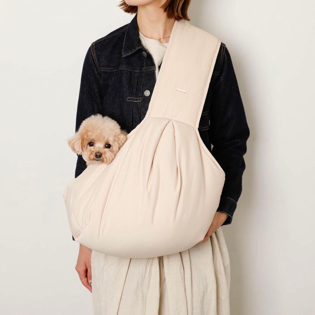 moncheri モンシェリ 2wayメッシュ付きスリングバッグ ベージュ