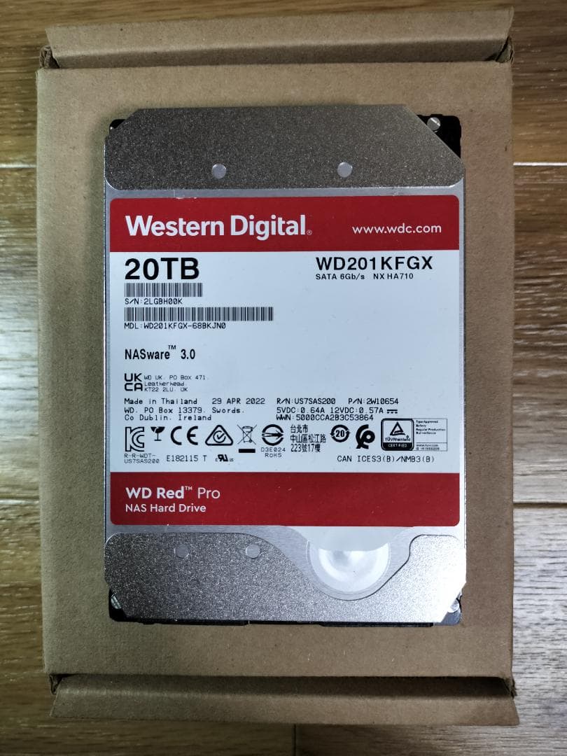ぺ*こ様 【ジャンク品】WD Red Pro 20TB HDD WD201KFG
