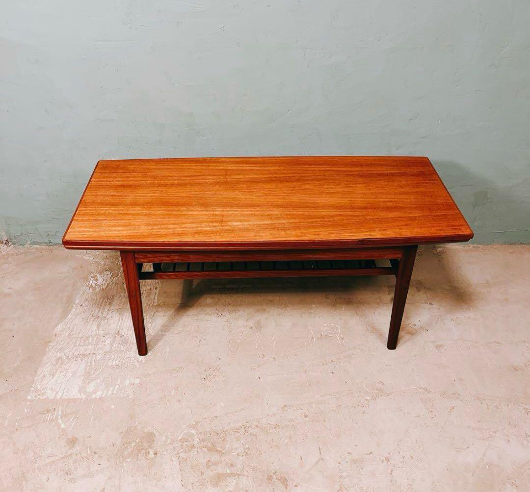 デンマーク　チーク材　エレベーターテーブル　北欧ビンテージ