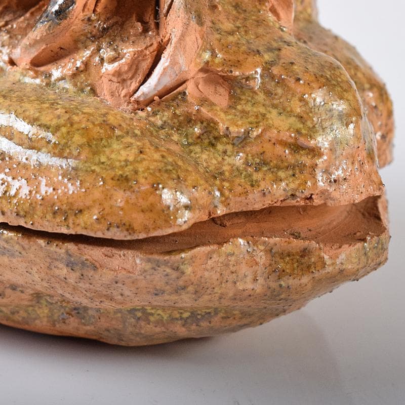 茶道具　伊予松山　水月焼　砥部焼　蟹香合　共箱　M　R8163